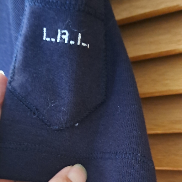 Lauren Ralph Lauren Navy Blue Short Sleeve Hooded Dress Size M Petite - Picture 3 of 5